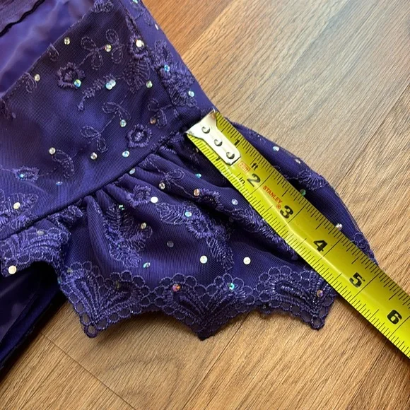 Vintage 1990’s short sleeve purple floral/sequin dress. Size 20/22. - Picture 17 of 17